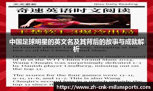 中国足球明星的英文名及其背后的故事与成就解析